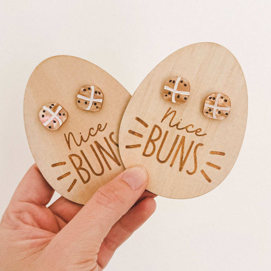 Hot Cross Bun Studs