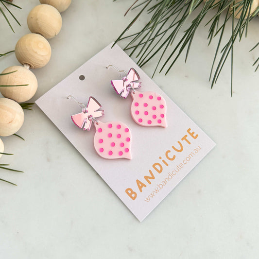Spotty Bauble Earrings - Light Pink-Bandicute