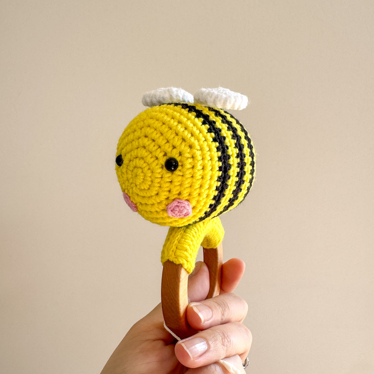Bizzy the Bee Crocheted Rattle