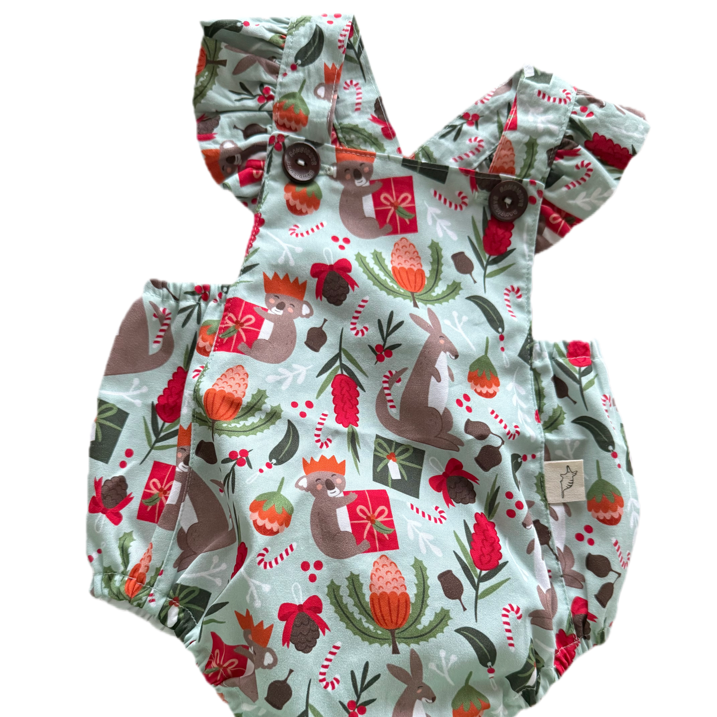 PRE-ORDER - Flutter Strap - Bush Christmas Baby Romper-Bandicute