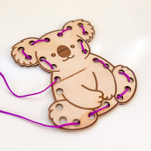 Australian Animal Lacing Toys - Koala and Wombat-Bandicute