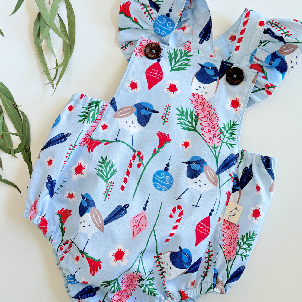 Christmas Baby Romper - Flutter Straps - PRE-ORDER-Bandicute