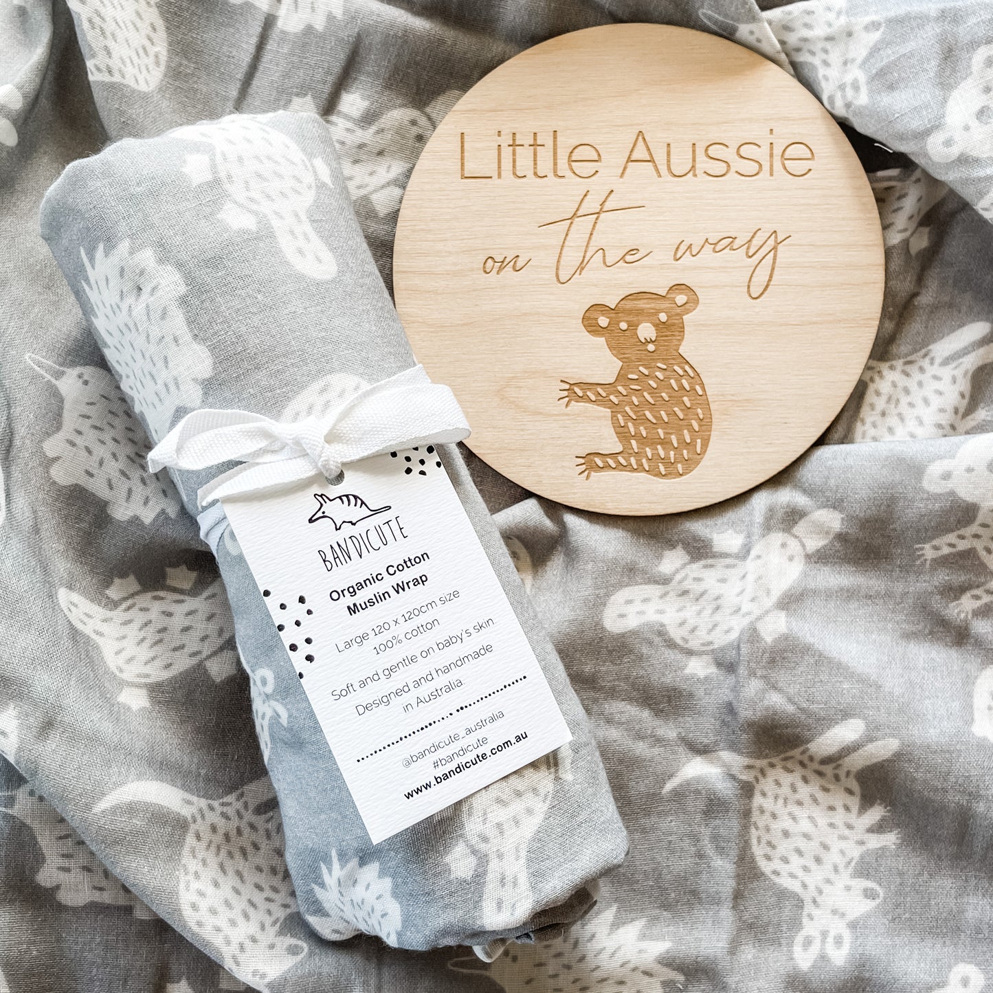 Australian Animal Muslin Wrap-Bandicute