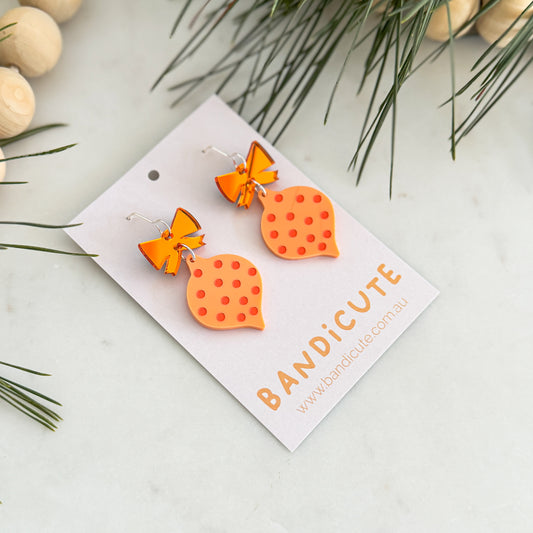 Spotty Bauble Earrings - Orange-Bandicute