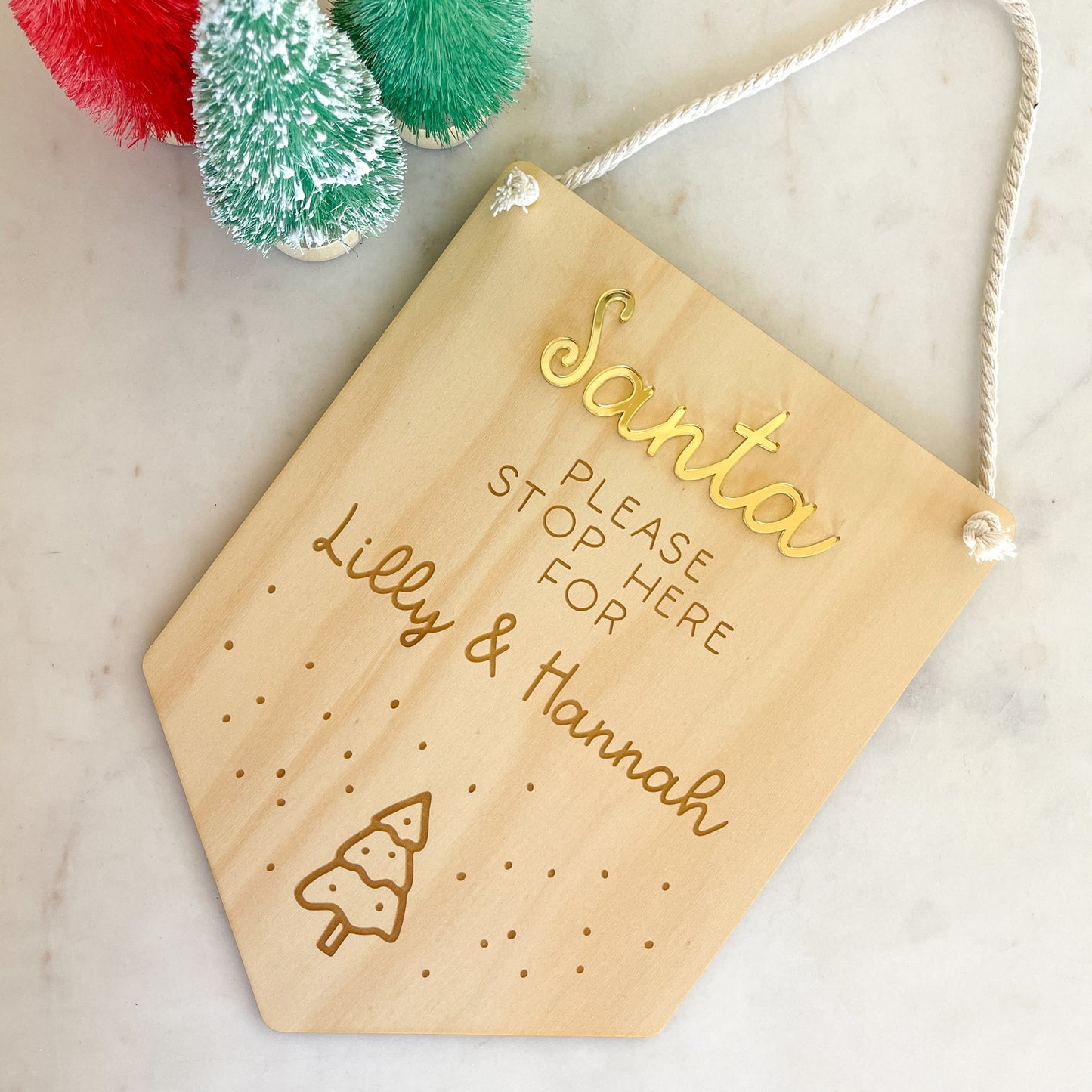 Personalised Santa Stop Here Sign-Bandicute