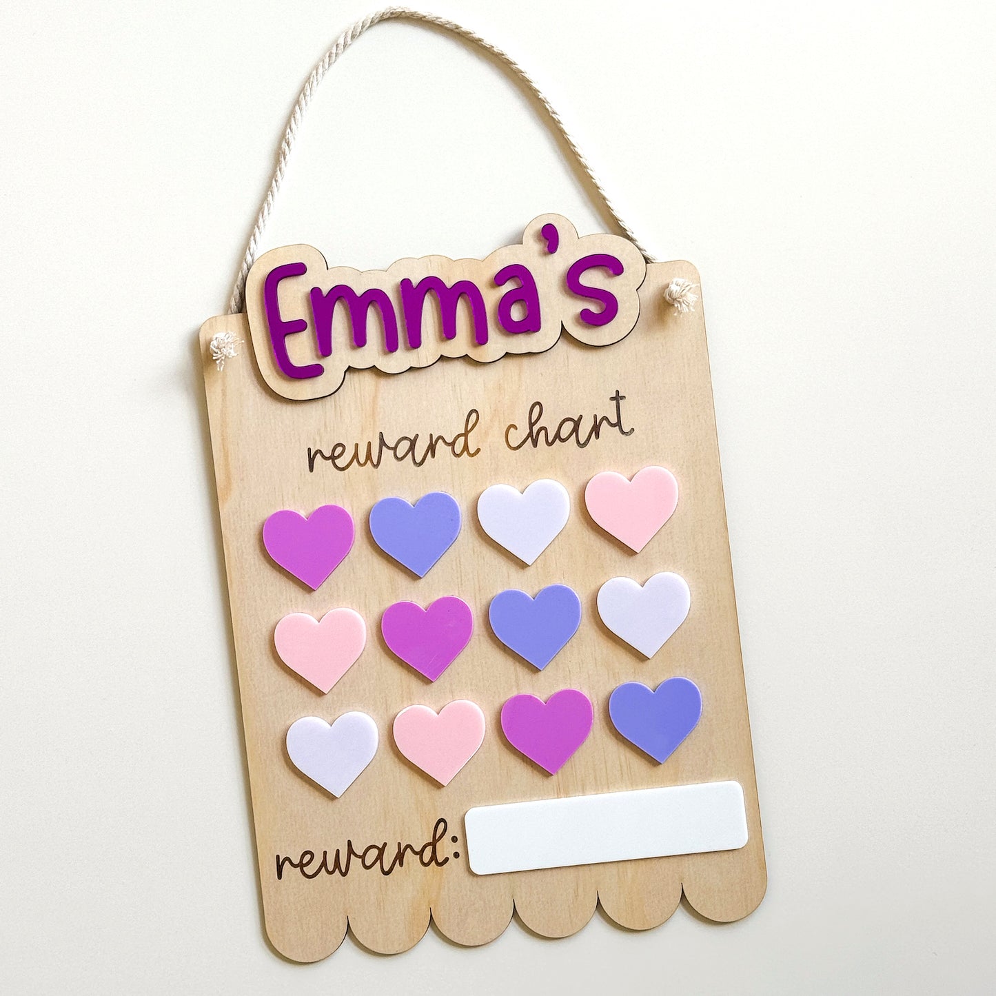 Personalised Reward Chart - Hearts-Bandicute