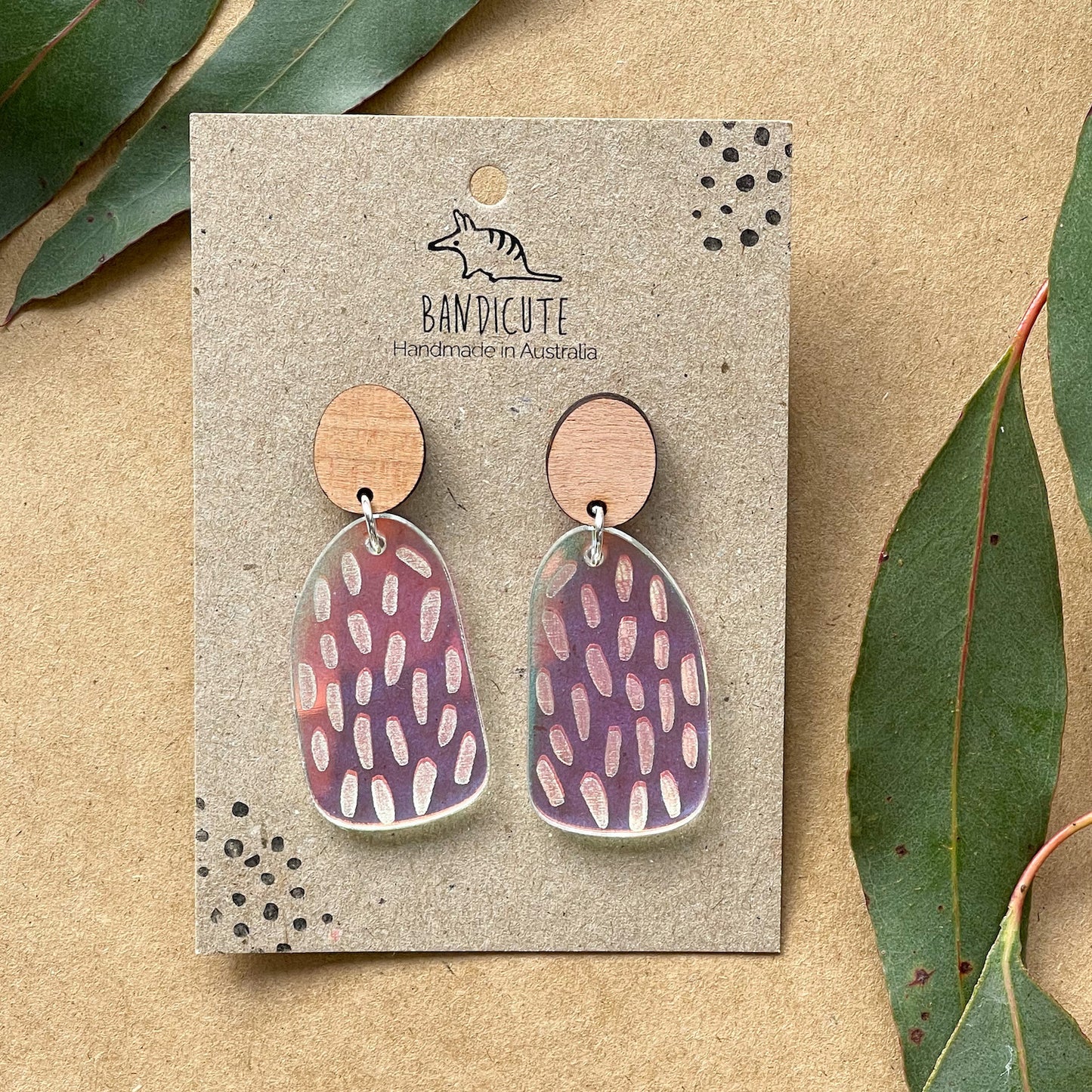 Iridescent Acrylic Earrings-Bandicute