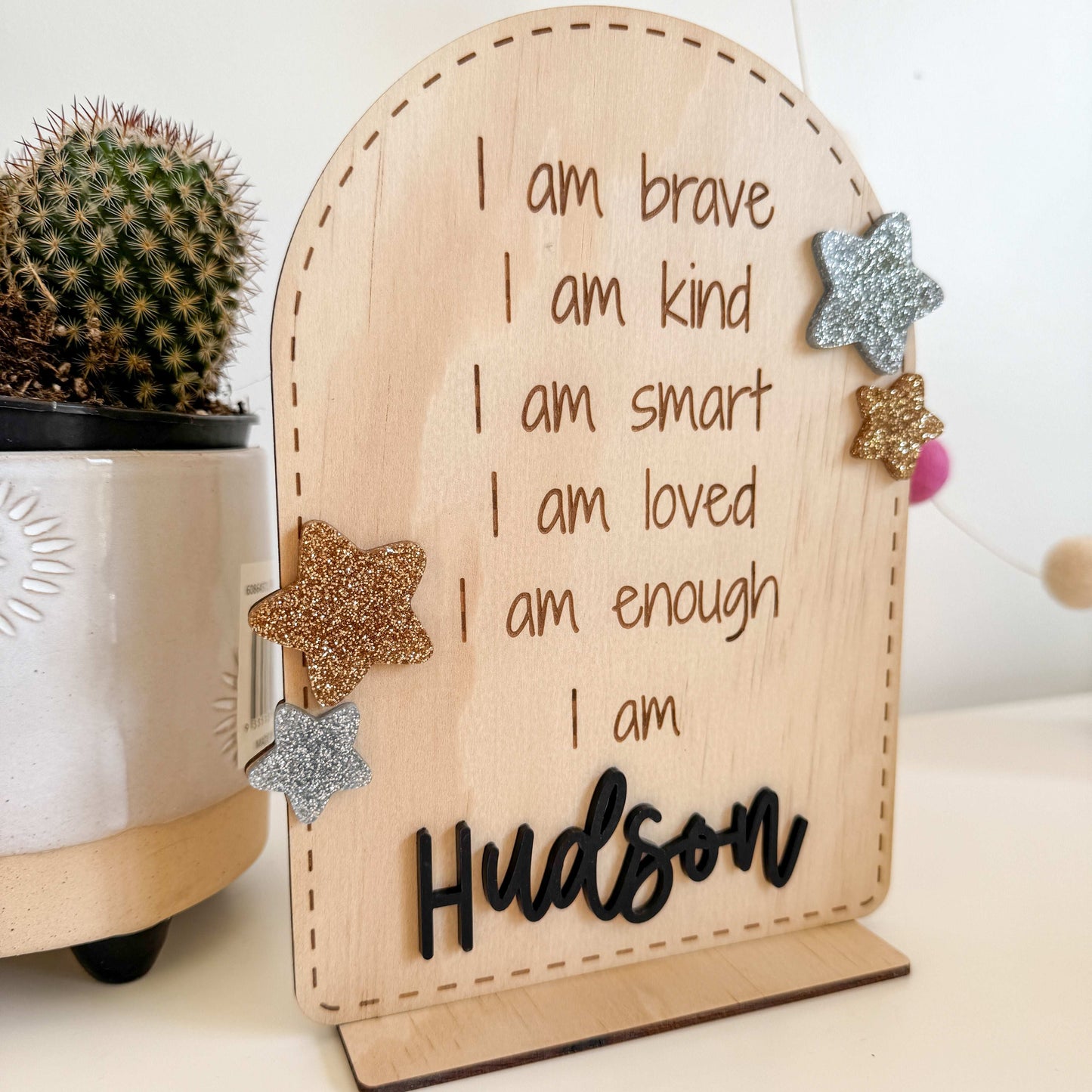 Personalised Affirmation Plaque - Stars-Bandicute