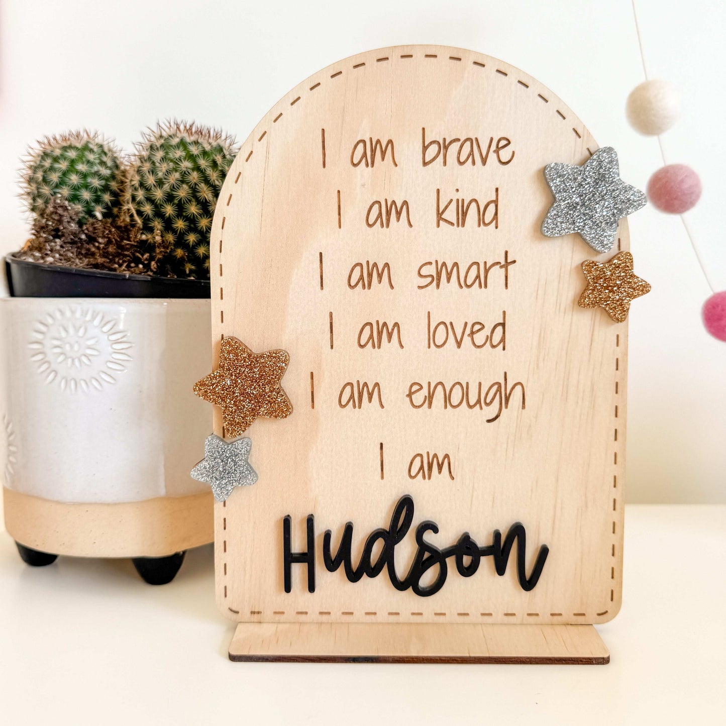 Personalised Affirmation Plaque - Stars-Bandicute