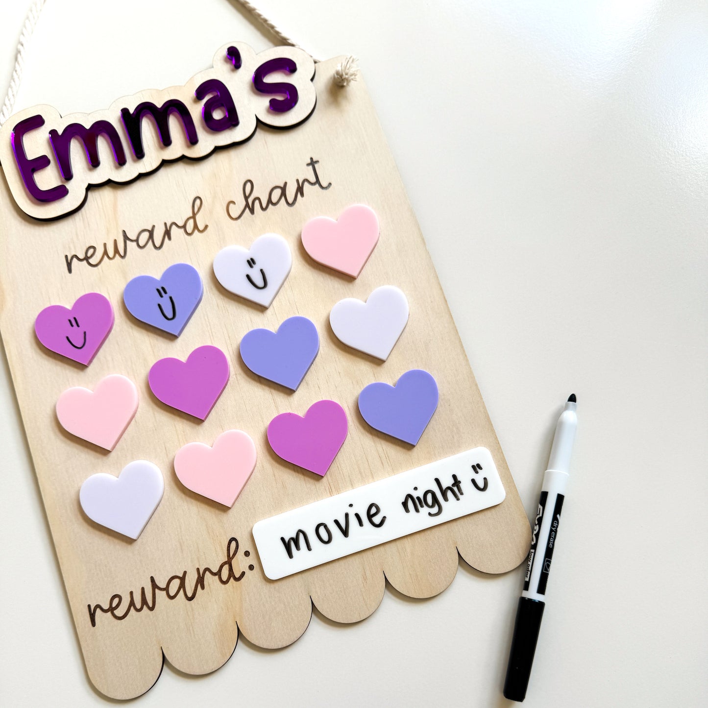 Personalised Reward Chart - Hearts-Bandicute