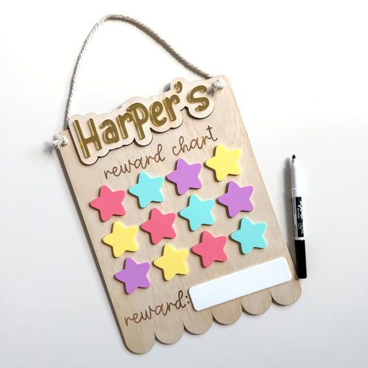 Personalised Reward Chart - Rainbow Stars-Bandicute