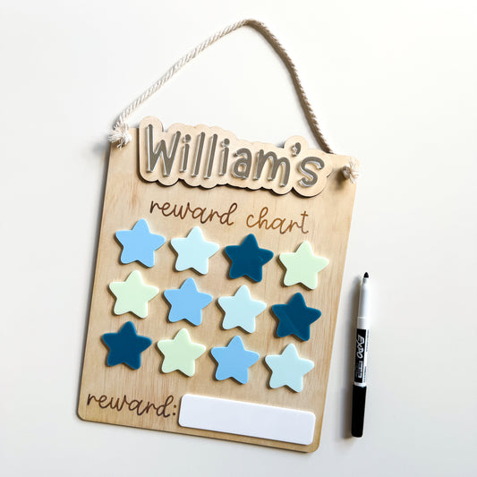 Personalised Reward Chart - Blue Stars-Bandicute