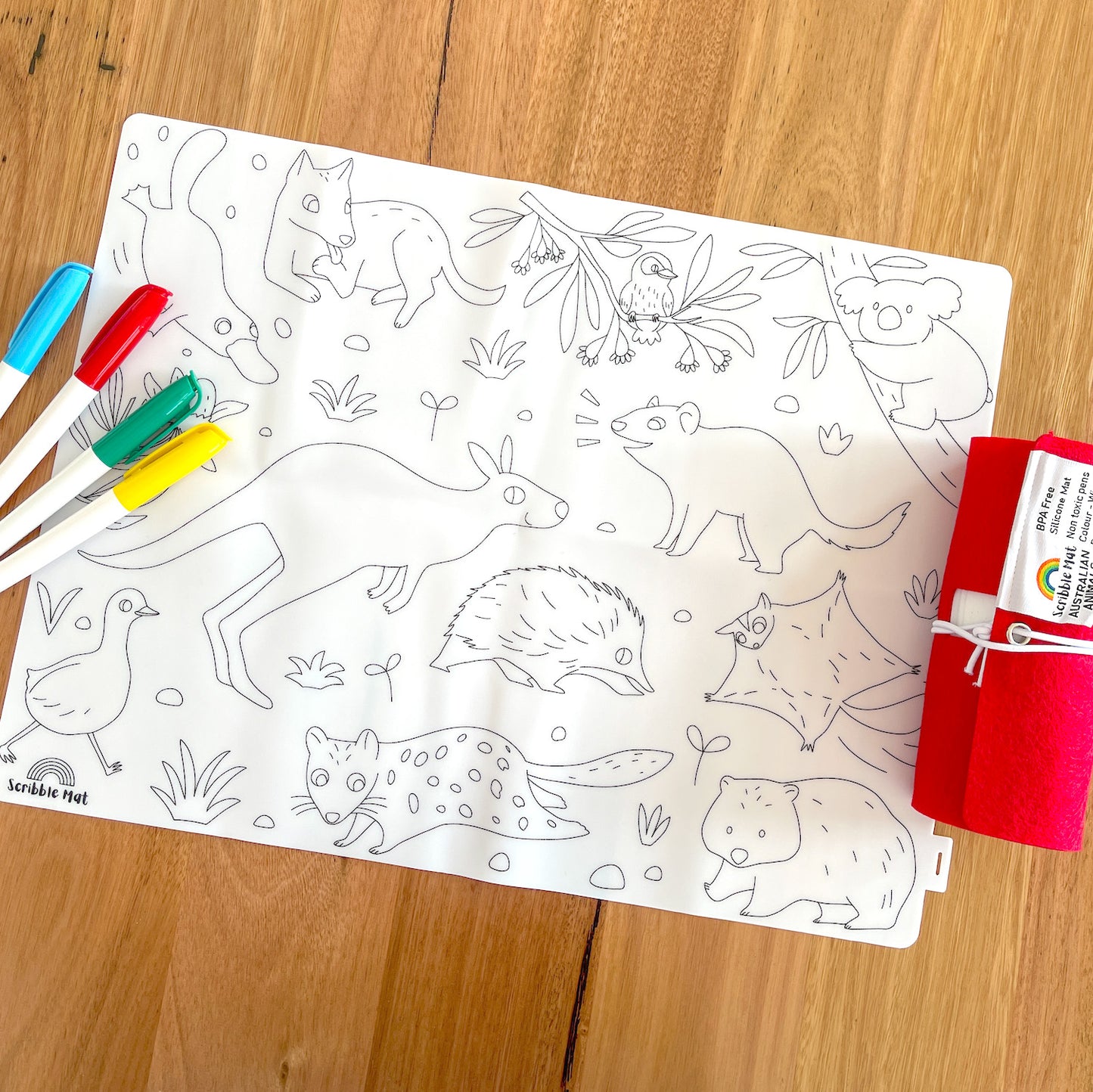 Reusable Scribble Mat - Australian Animals-Bandicute