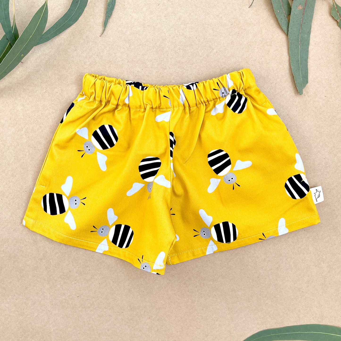 Children's Cotton Shorts - Yellow Bee Print