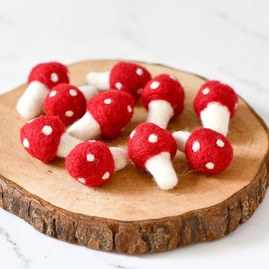 Felt Red Mushrooms-Bandicute