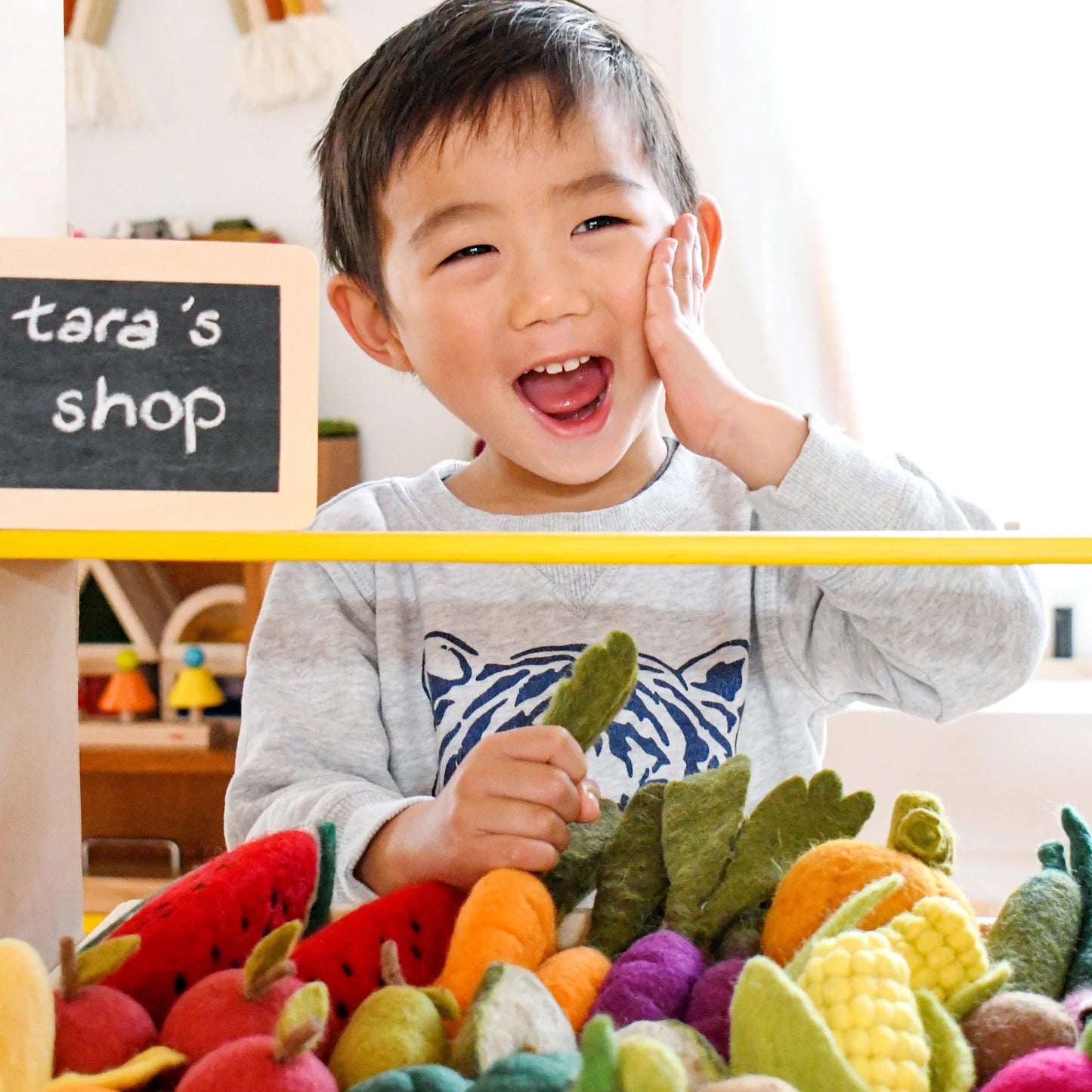 Felt Vegetables and Fruits Set - 14 pieces-Bandicute