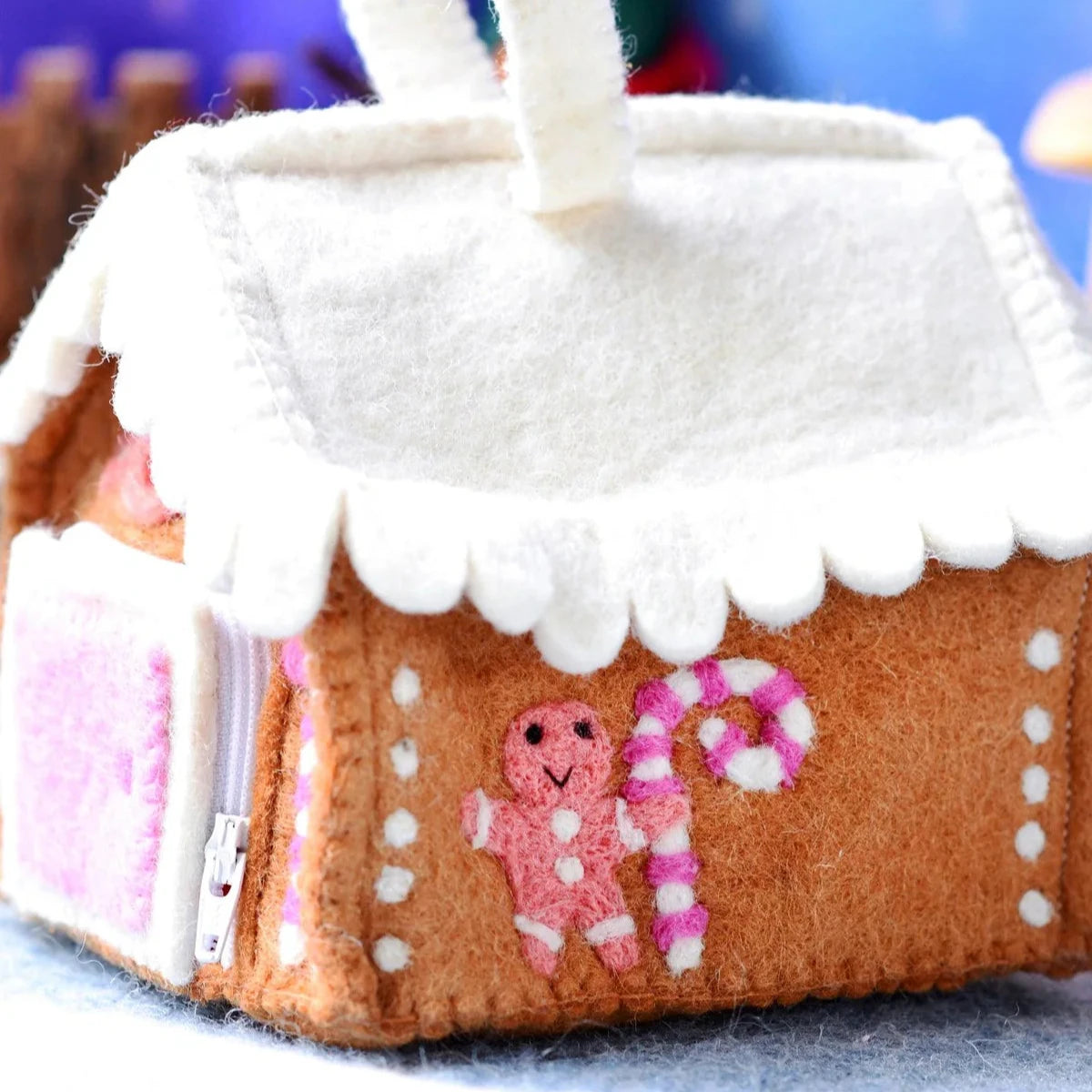 Felt Pink Gingerbread House Bag-Bandicute