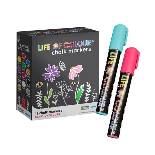 Life of Colour Chalk Markers - 12 Pack-Bandicute