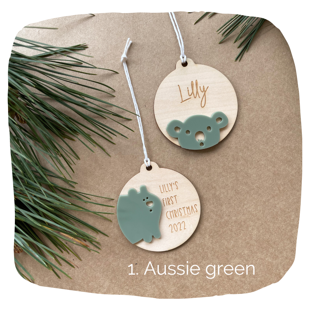 Personalised Christmas Ornaments - Koala and Wombat-Bandicute