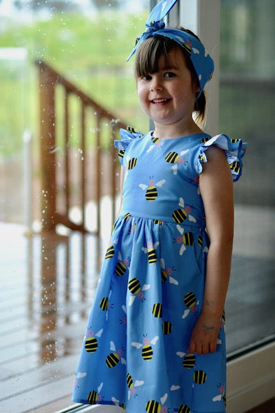 Bee Dress - Blue-Bandicute
