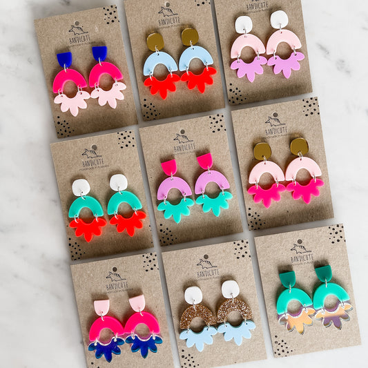 Colourful Statement Earrings-Bandicute