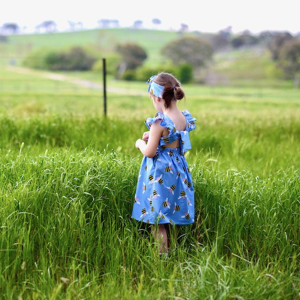 Bee Dress - Blue-Bandicute