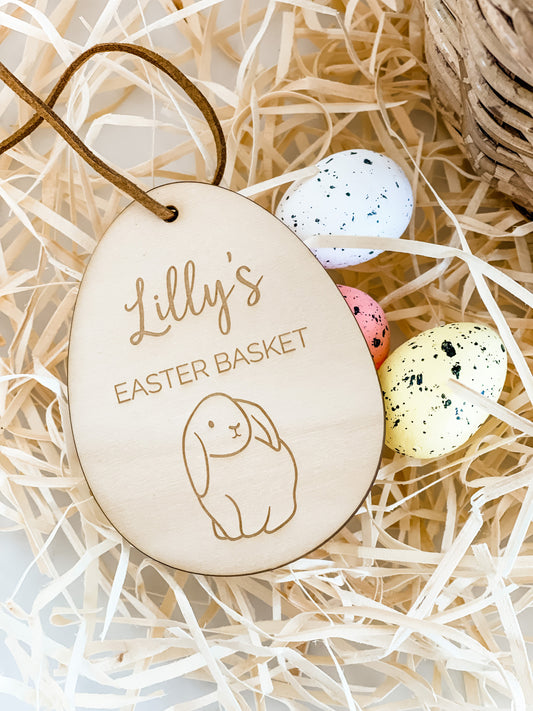 Personalised Egg Easter Basket Tags-Bandicute