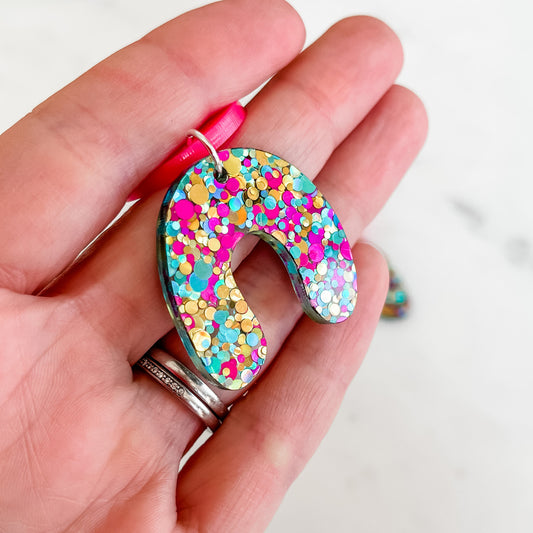 Statement Earrings - Ditzy Glitter Dangles-Bandicute